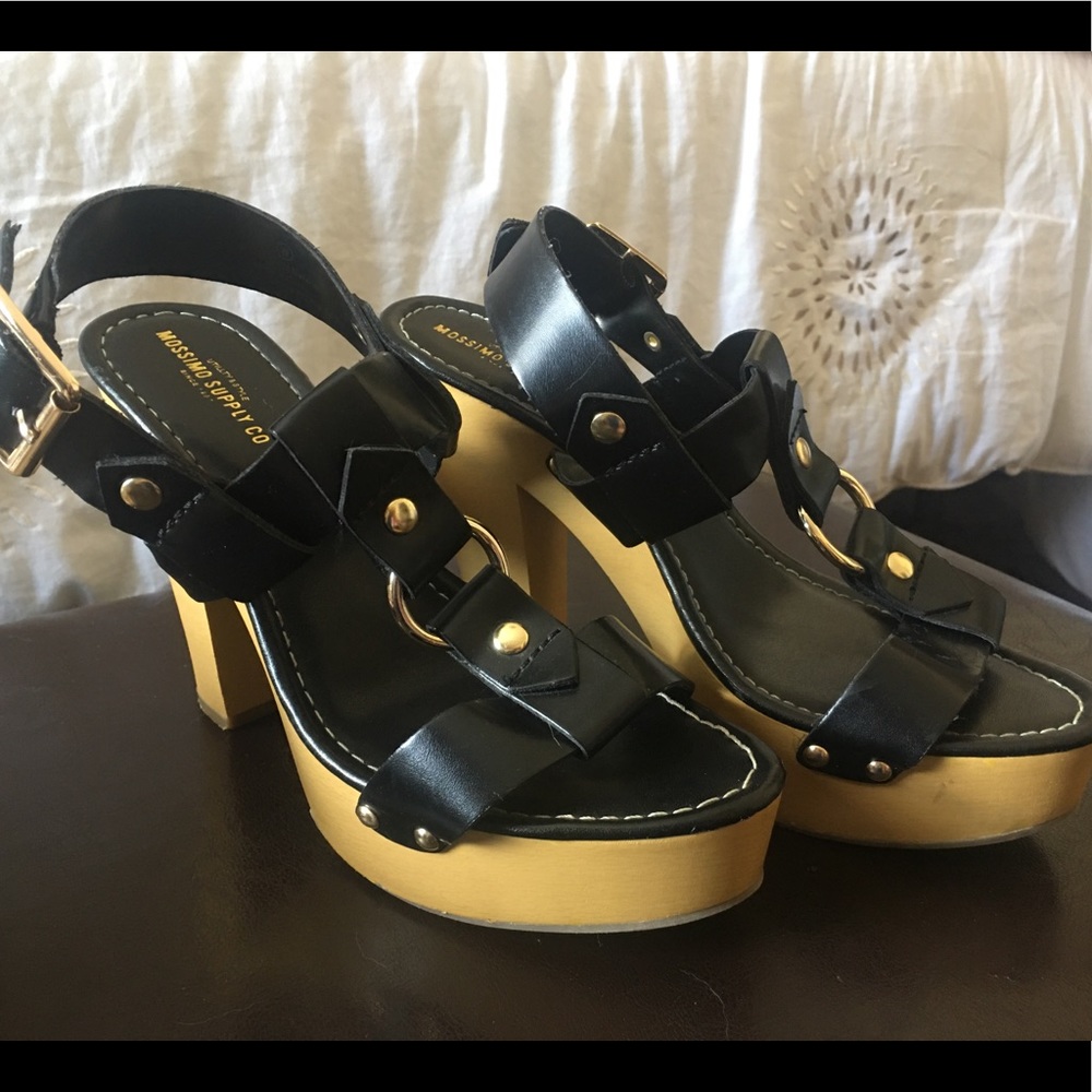 Strappy black heels, minimally worn